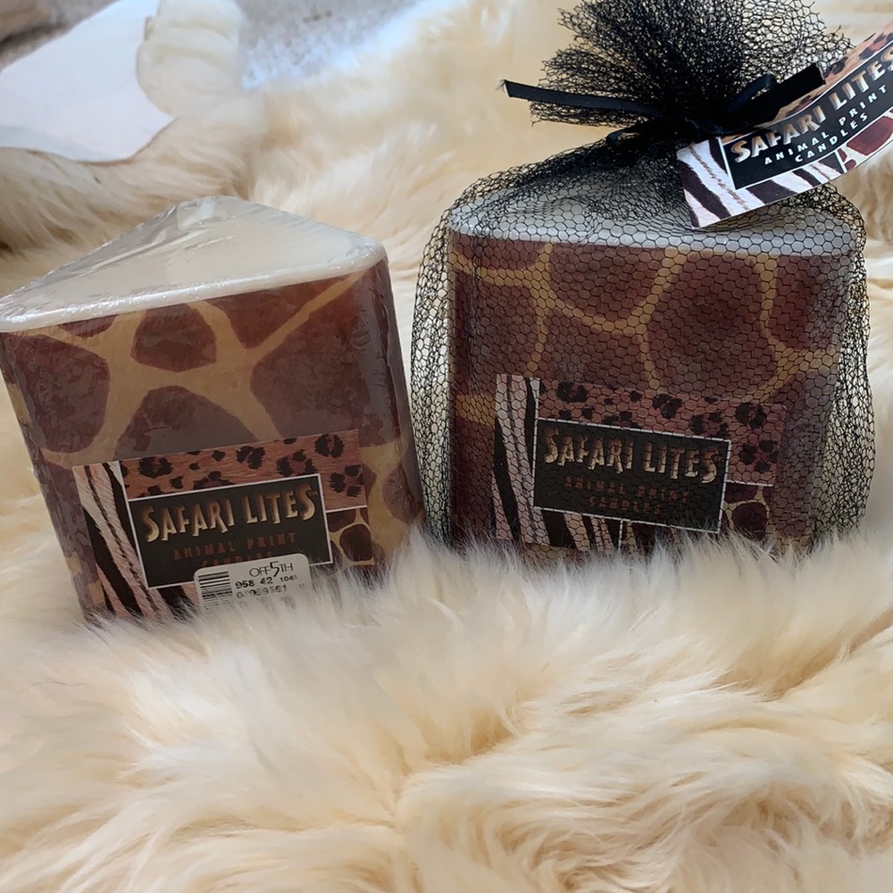 Animal print candles (2)